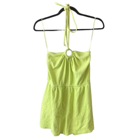OLD NAVY Lime Green Romper w/Pockets and Halter Top Size M - Picture 1 of 6